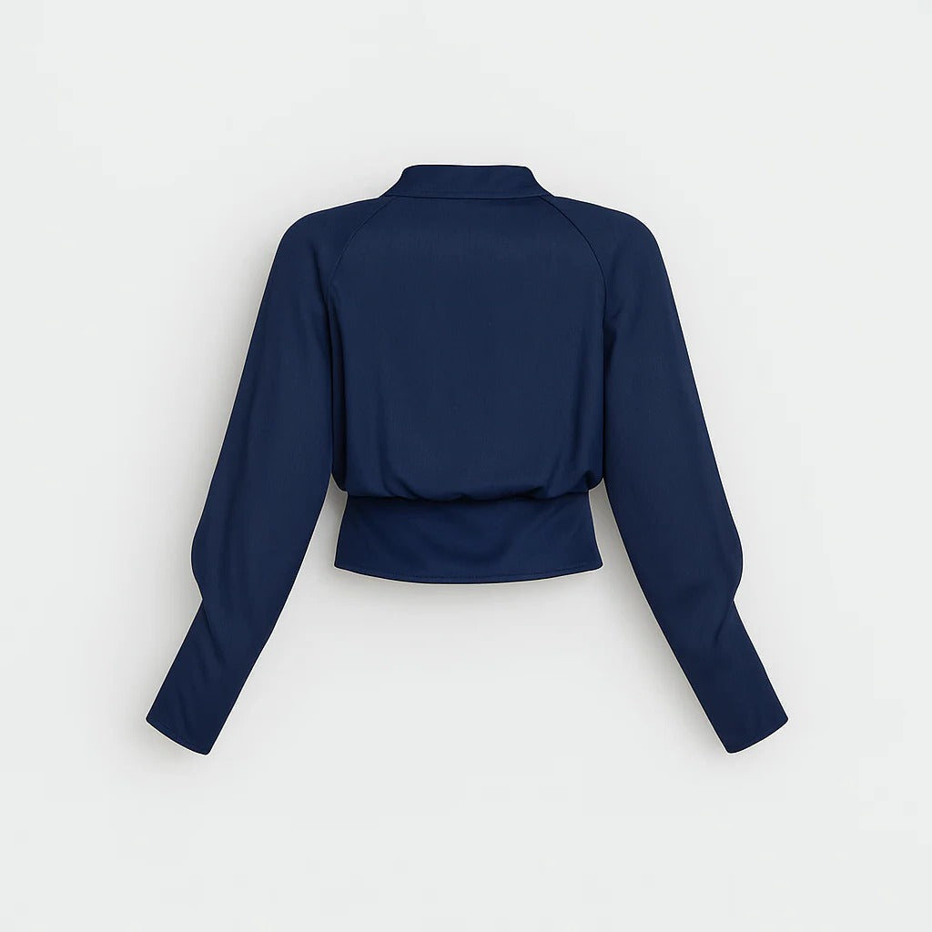 Zerline | Satin Wrap Front Blouse