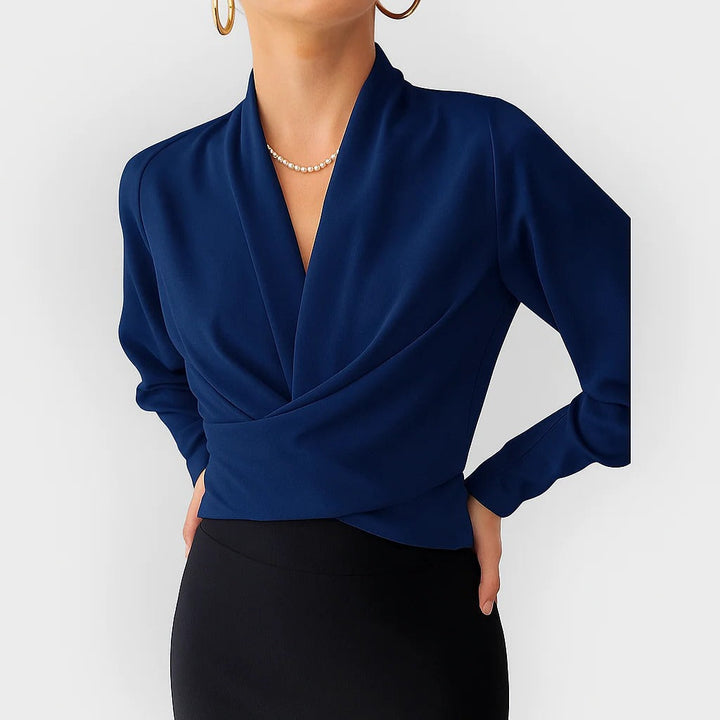 Zerline | Satin Wrap Front Blouse