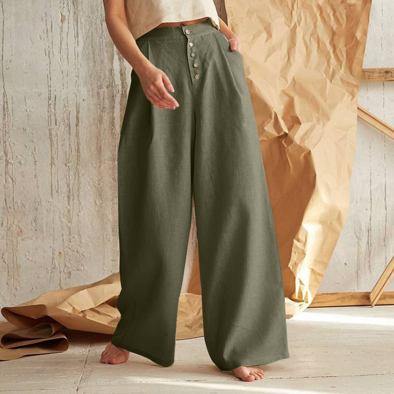 Petronille | Hidden Elastic Cotton Trousers