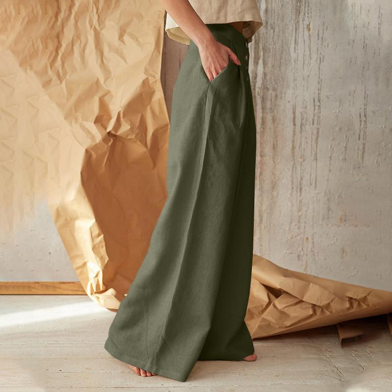 Petronille | Hidden Elastic Cotton Trousers