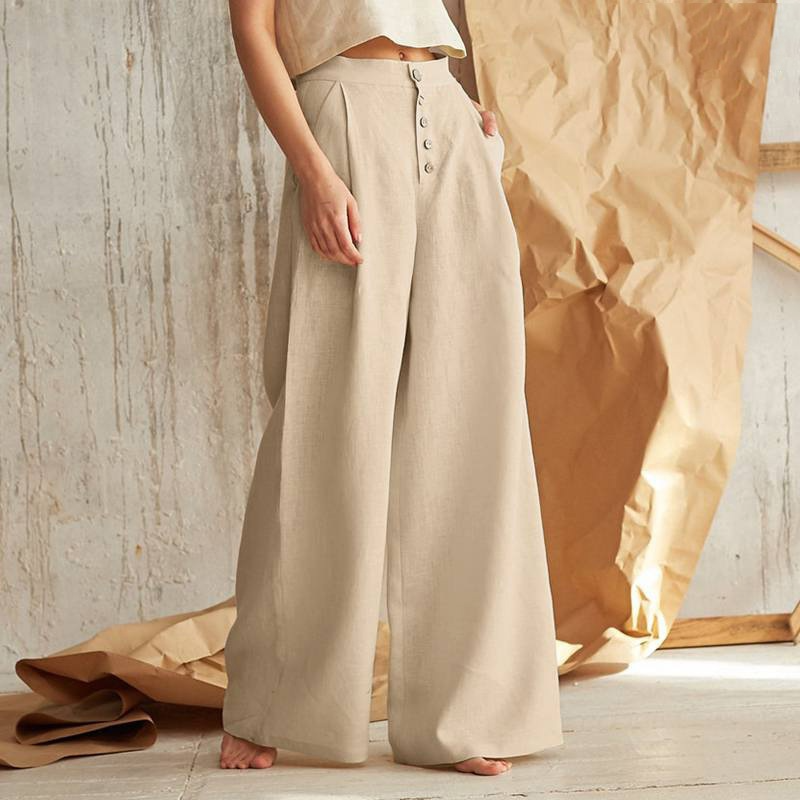 Petronille | Hidden Elastic Cotton Trousers