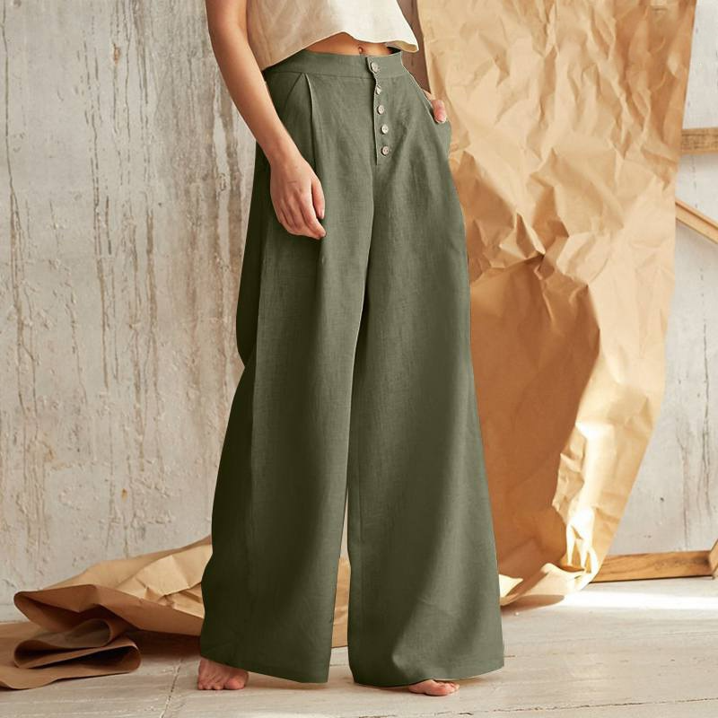 Petronille | Hidden Elastic Cotton Trousers