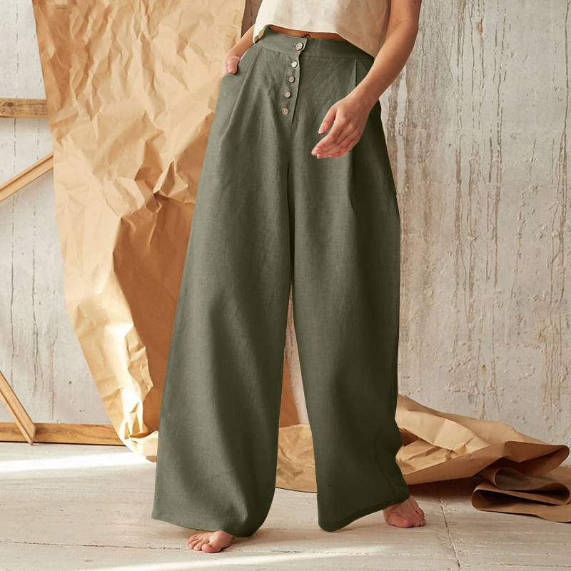 Petronille | Hidden Elastic Cotton Trousers