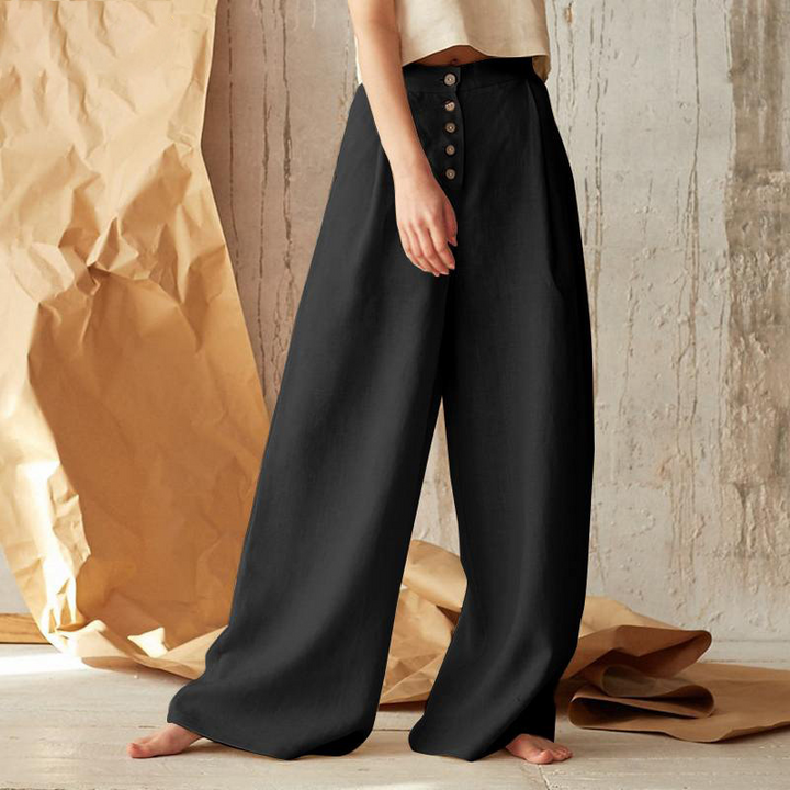 Petronille | Hidden Elastic Cotton Trousers