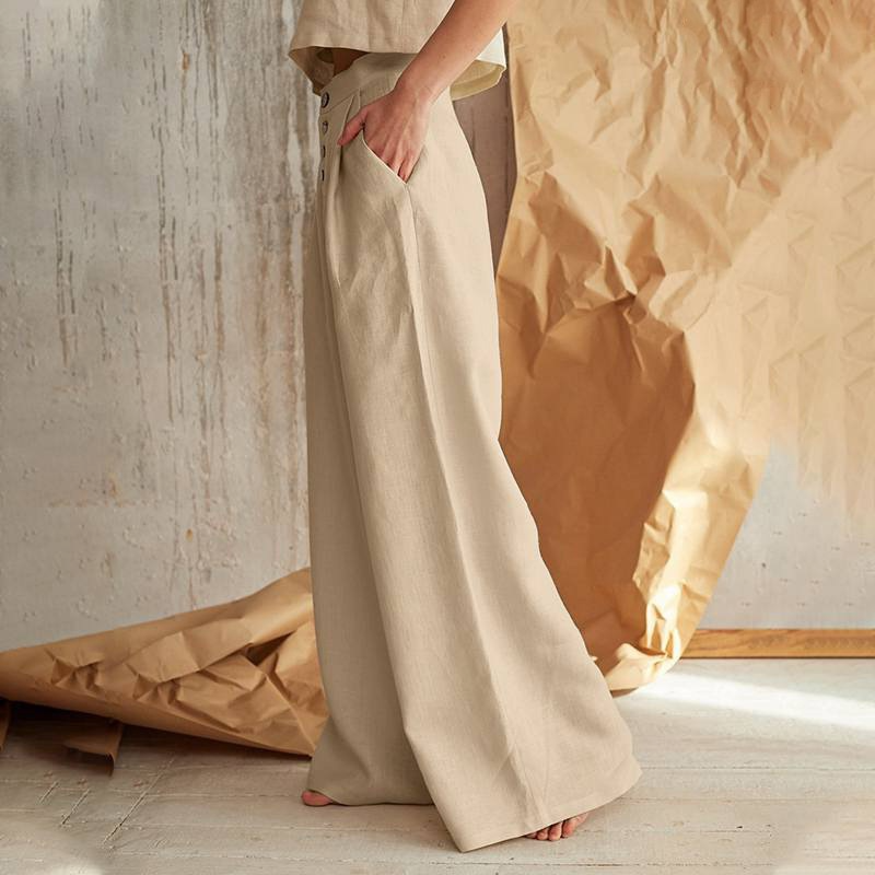 Petronille | Hidden Elastic Cotton Trousers