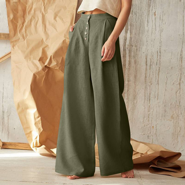 Petronille | Hidden Elastic Cotton Trousers