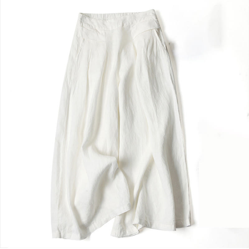 Leona | High Waist Linen Blend Trousers