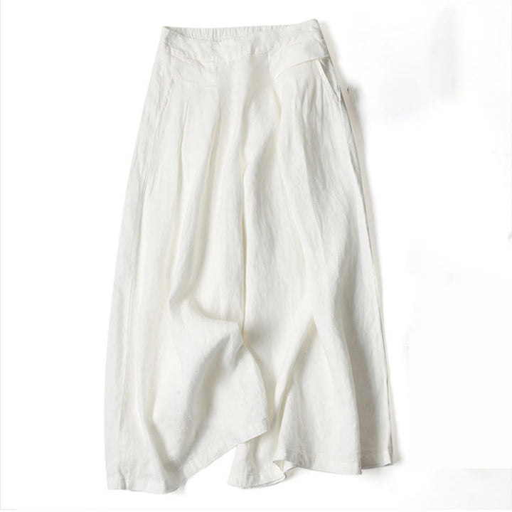 Leona | High Waist Linen Blend Trousers