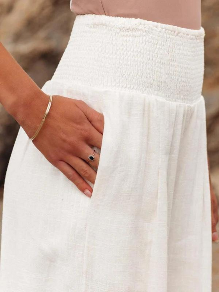 Sabina | Gathered Waist Wide Leg Pants