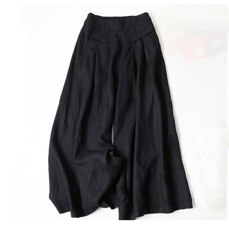 Leona | High Waist Linen Blend Trousers