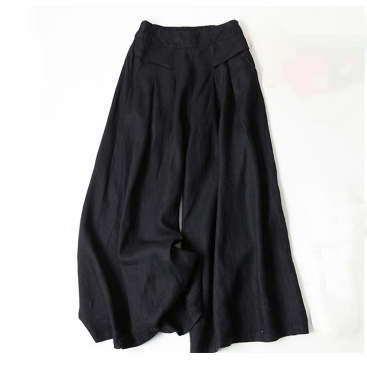 Leona | High Waist Linen Blend Trousers