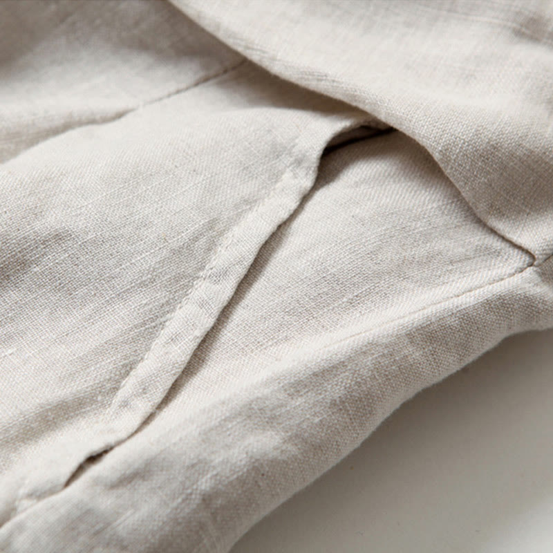 Leona | High Waist Linen Blend Trousers