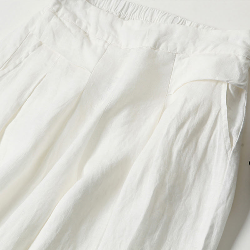 Leona | High Waist Linen Blend Trousers