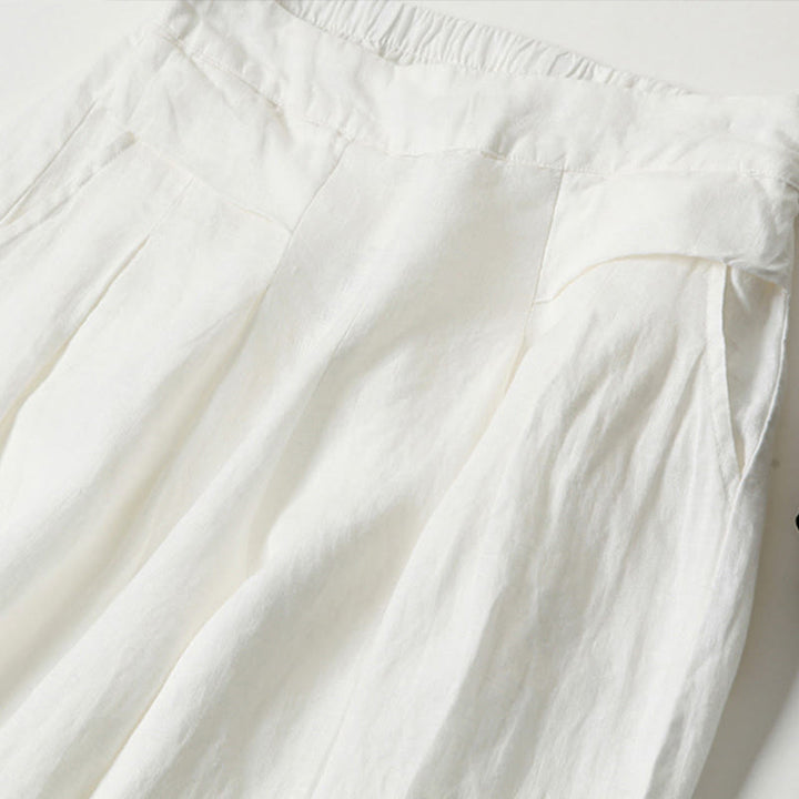 Leona | High Waist Linen Blend Trousers