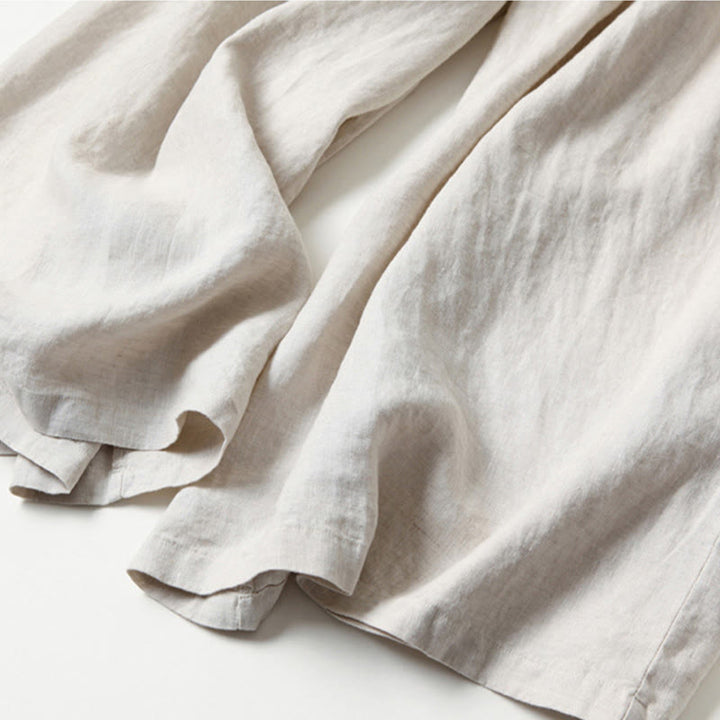 Leona | High Waist Linen Blend Trousers