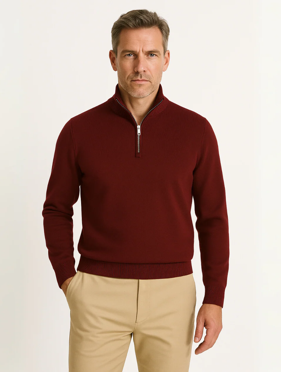 Cyriaque | 100% Cotton Half Zip Knit
