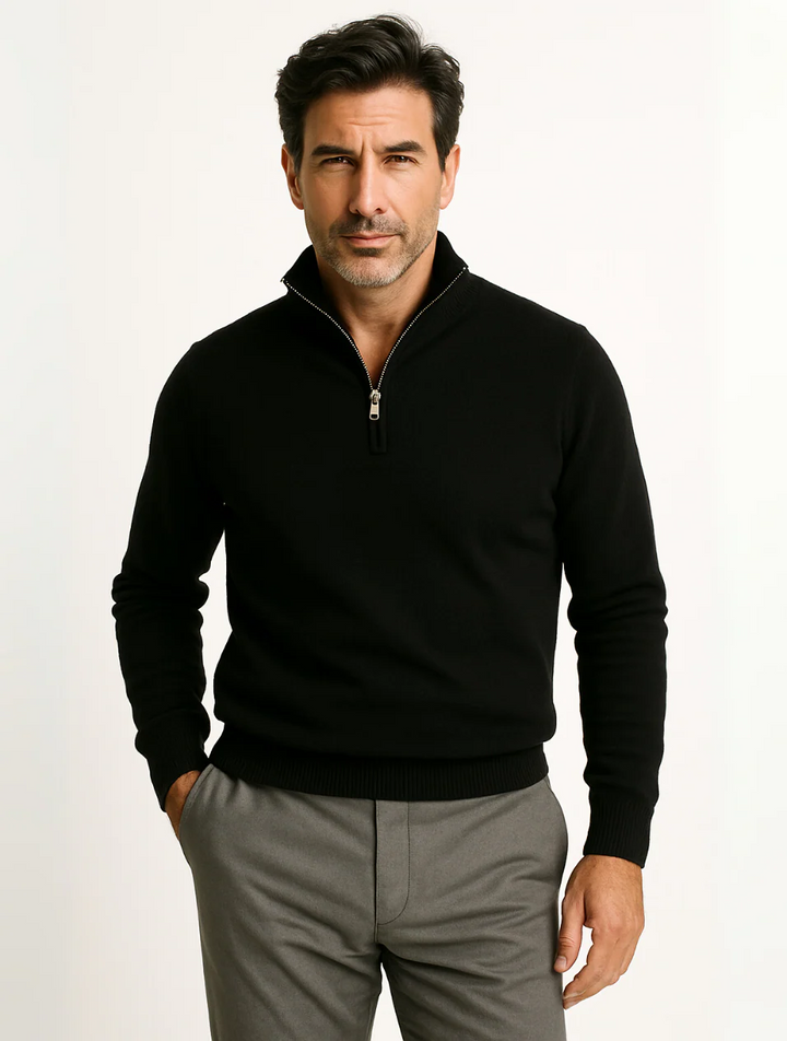 Cyriaque | 100% Cotton Half Zip Knit