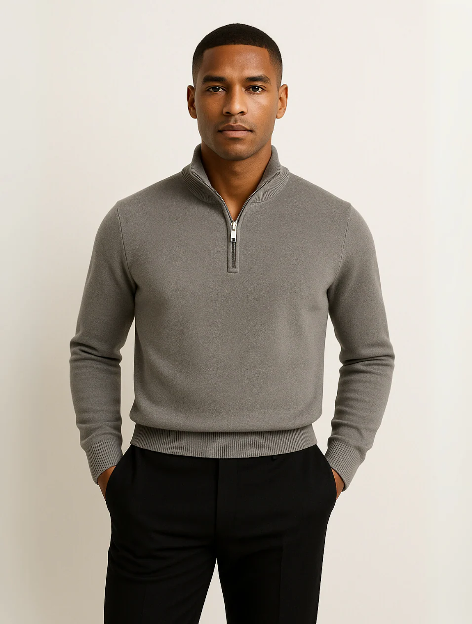 Cyriaque | 100% Cotton Half Zip Knit