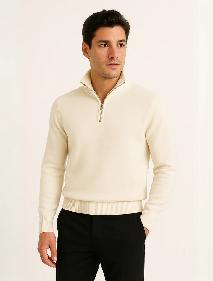 Cyriaque | 100% Cotton Half Zip Knit
