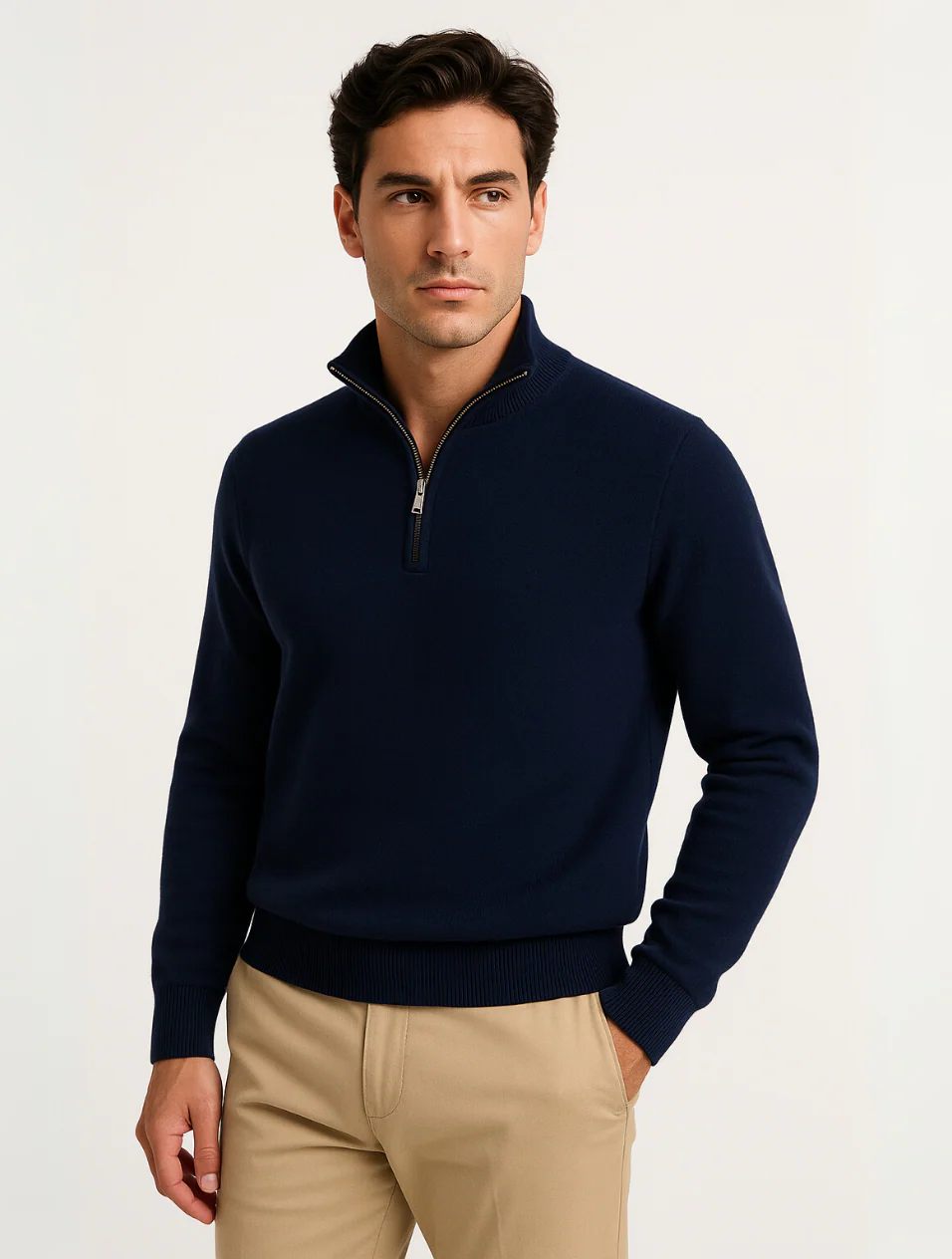 Cyriaque | 100% Cotton Half Zip Knit