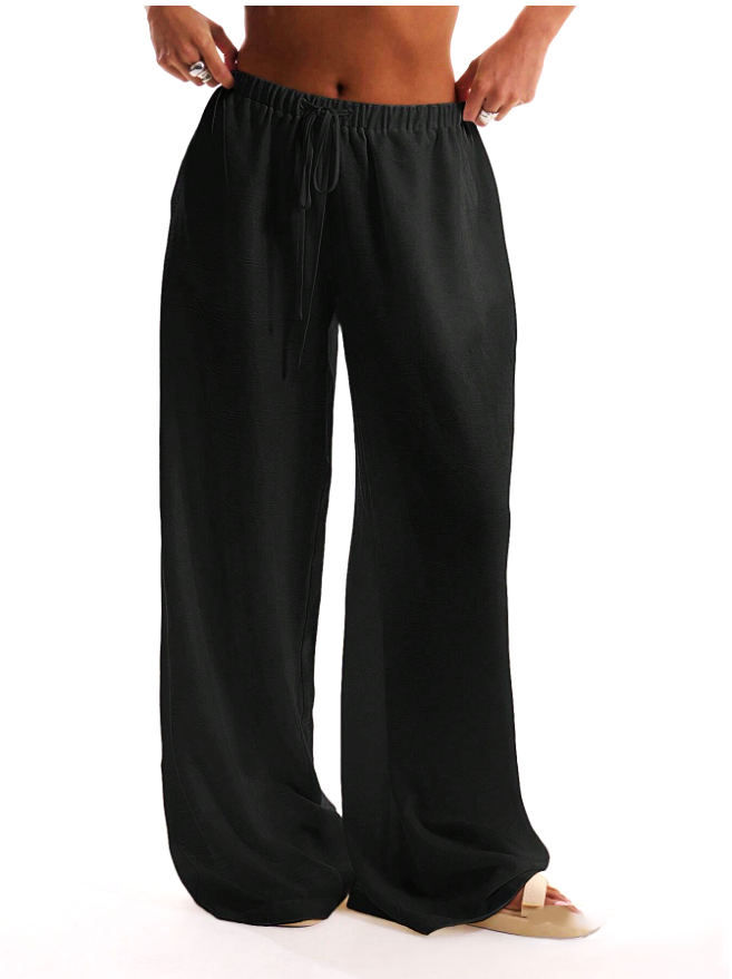Suzelle | Linen Blend Tie Waist Trousers