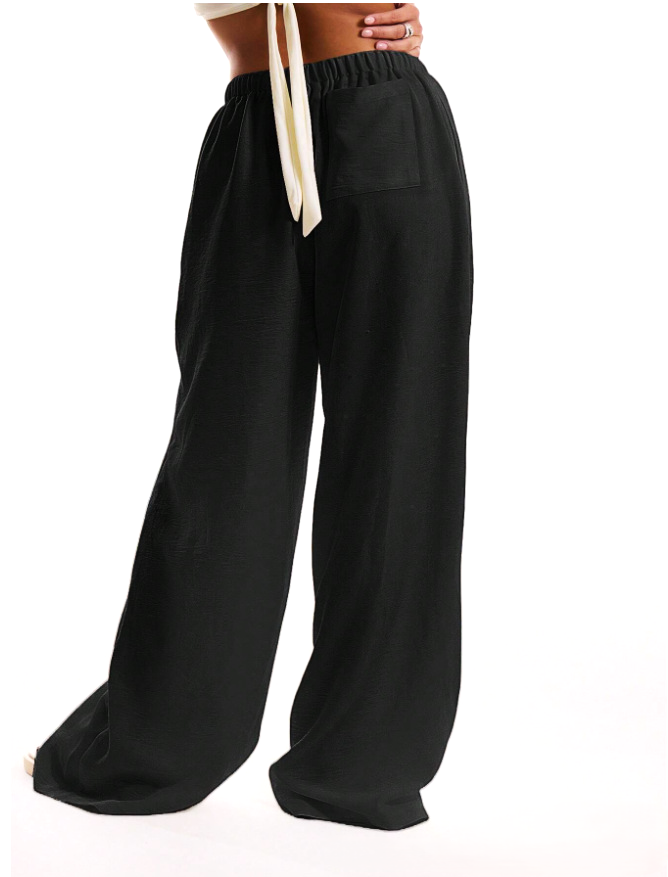 Suzelle | Linen Blend Tie Waist Trousers