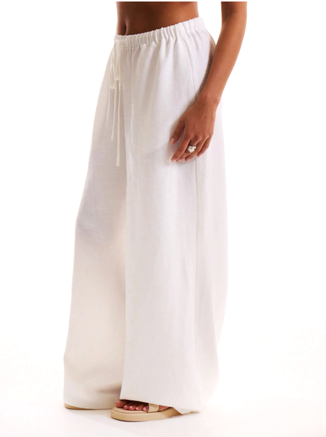 Suzelle | Linen Blend Tie Waist Trousers