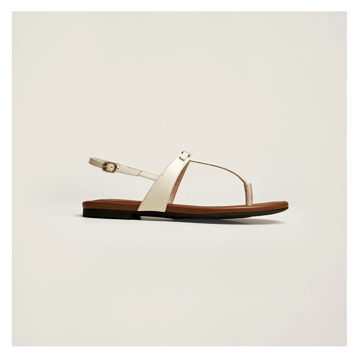Aloise | Gold Buckle Thong Sandals