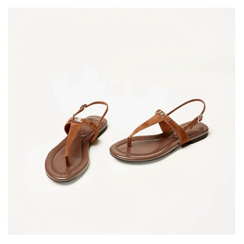 Aloise | Gold Buckle Thong Sandals