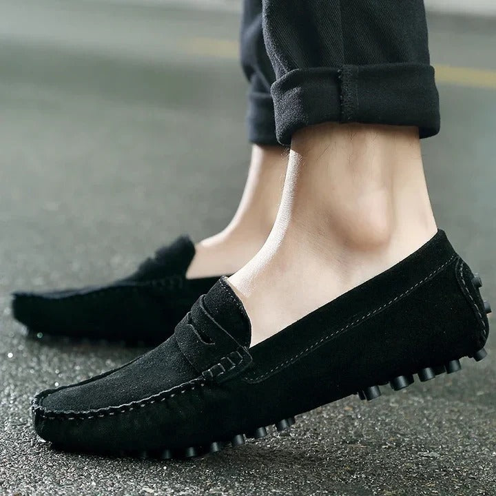 Vincent | Stitched Suede Slip-On Loafers