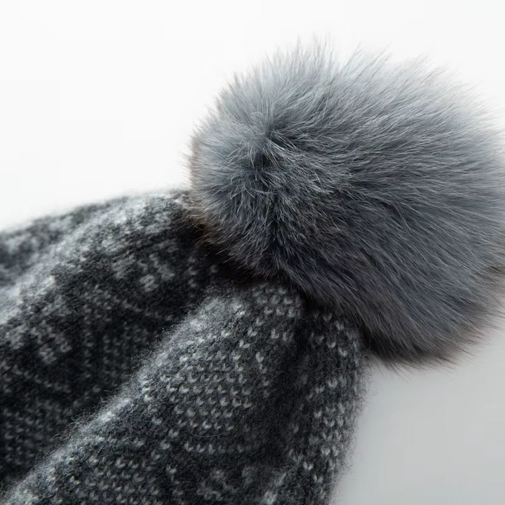 Fair Isle Cashmere Beanie, Folded Cuff