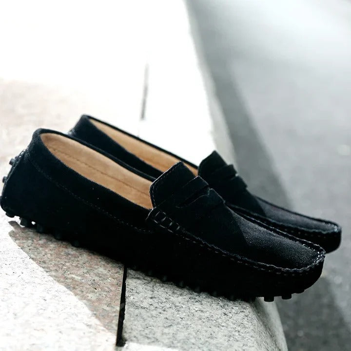 Vincent | Stitched Suede Slip-On Loafers