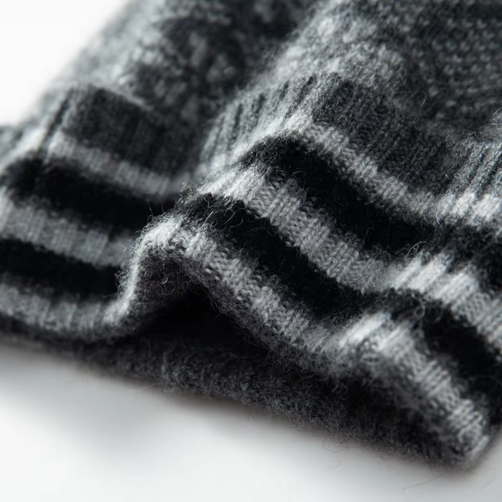 Fair Isle Cashmere Beanie, Folded Cuff