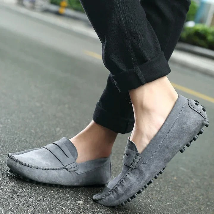 Vincent | Stitched Suede Slip-On Loafers