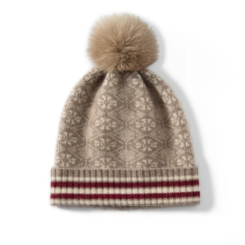Fair Isle Cashmere Beanie, Folded Cuff