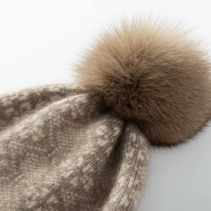 Fair Isle Cashmere Beanie, Folded Cuff