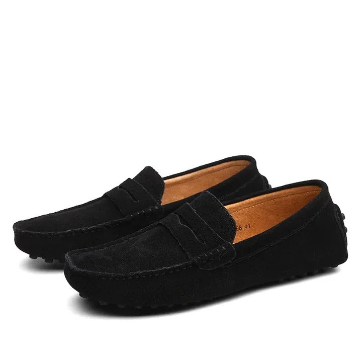 Vincent | Stitched Suede Slip-On Loafers