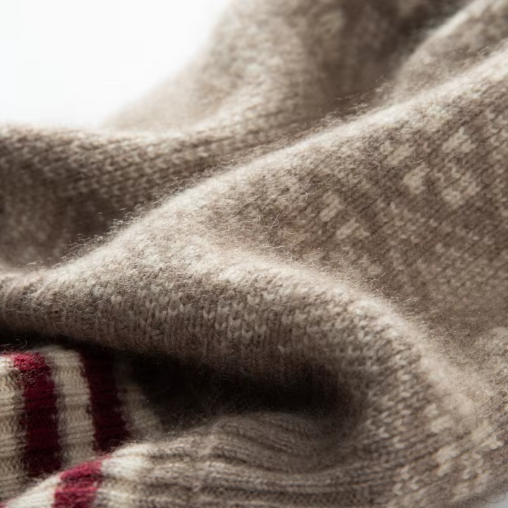 Fair Isle Cashmere Beanie, Folded Cuff
