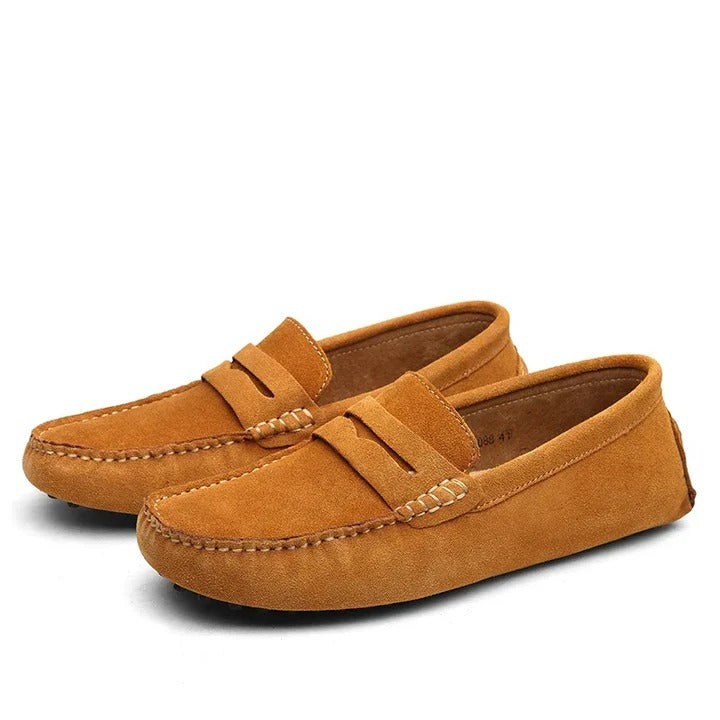 Vincent | Stitched Suede Slip-On Loafers