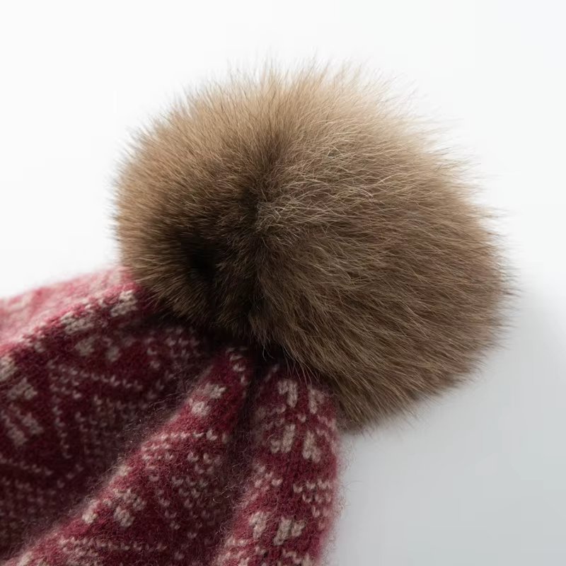Fair Isle Cashmere Beanie, Folded Cuff