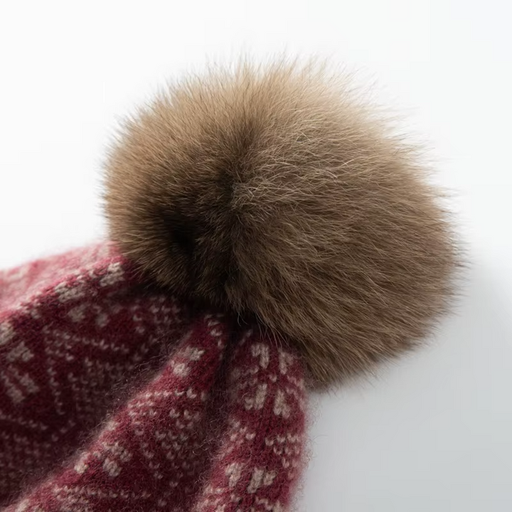 Fair Isle Cashmere Beanie, Folded Cuff