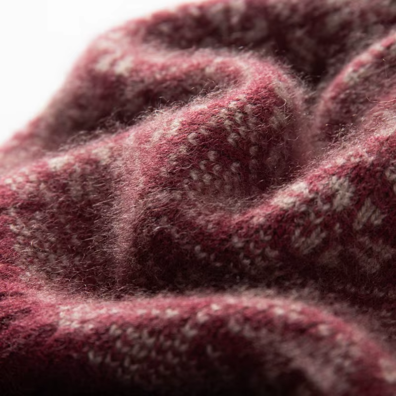 Fair Isle Cashmere Beanie, Folded Cuff