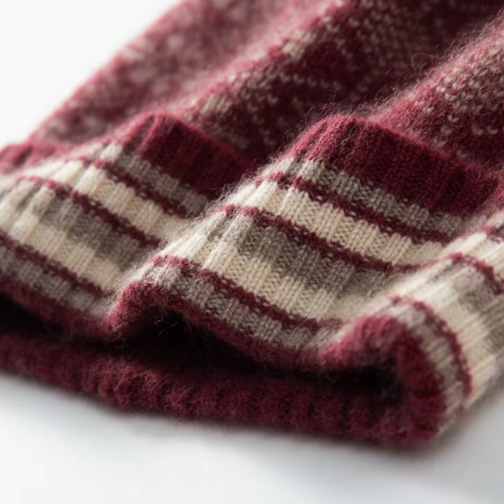 Fair Isle Cashmere Beanie, Folded Cuff