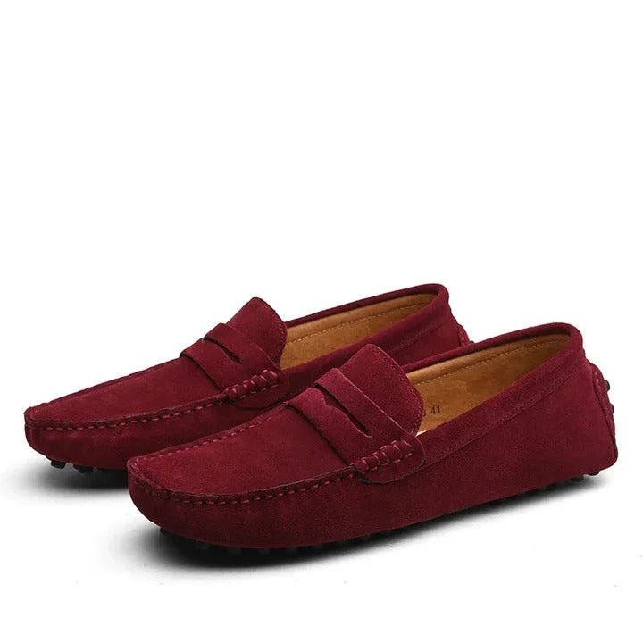 Vincent | Stitched Suede Slip-On Loafers