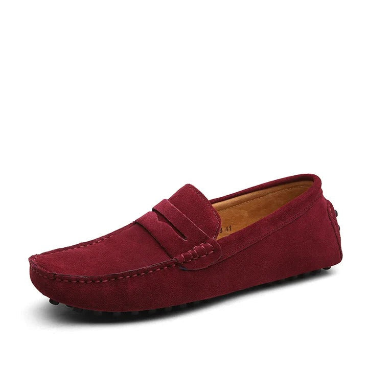 Vincent | Stitched Suede Slip-On Loafers