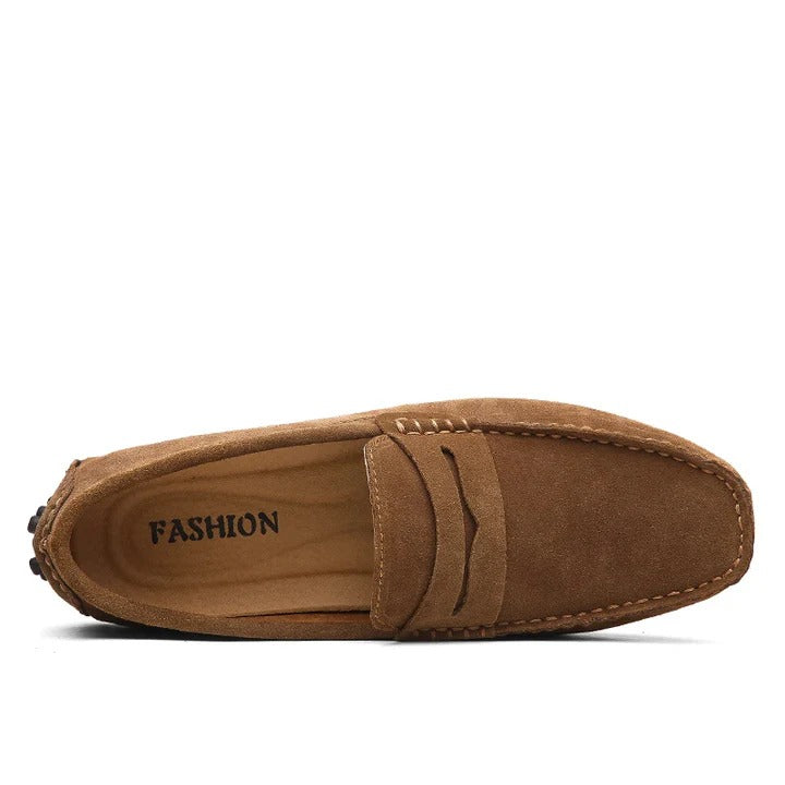 Vincent | Stitched Suede Slip-On Loafers