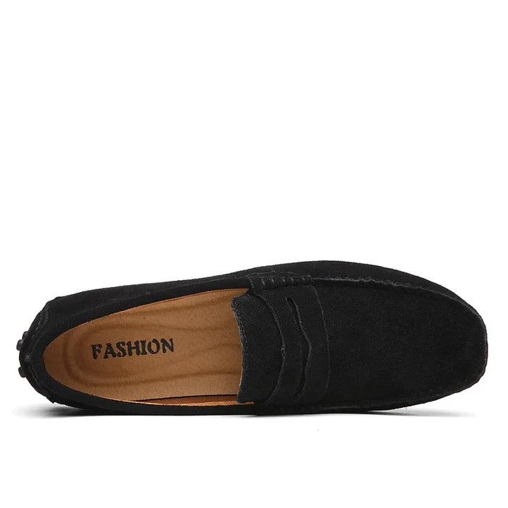Vincent | Stitched Suede Slip-On Loafers