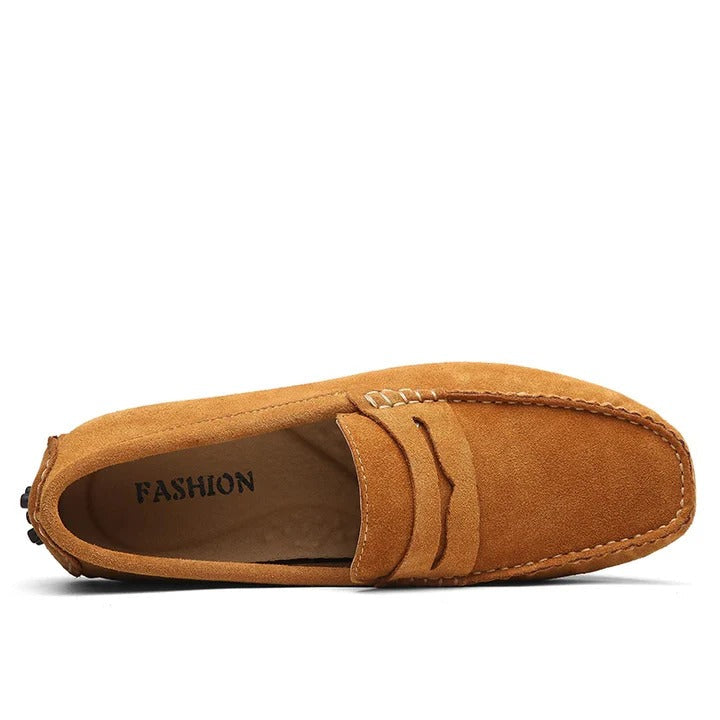 Vincent | Stitched Suede Slip-On Loafers