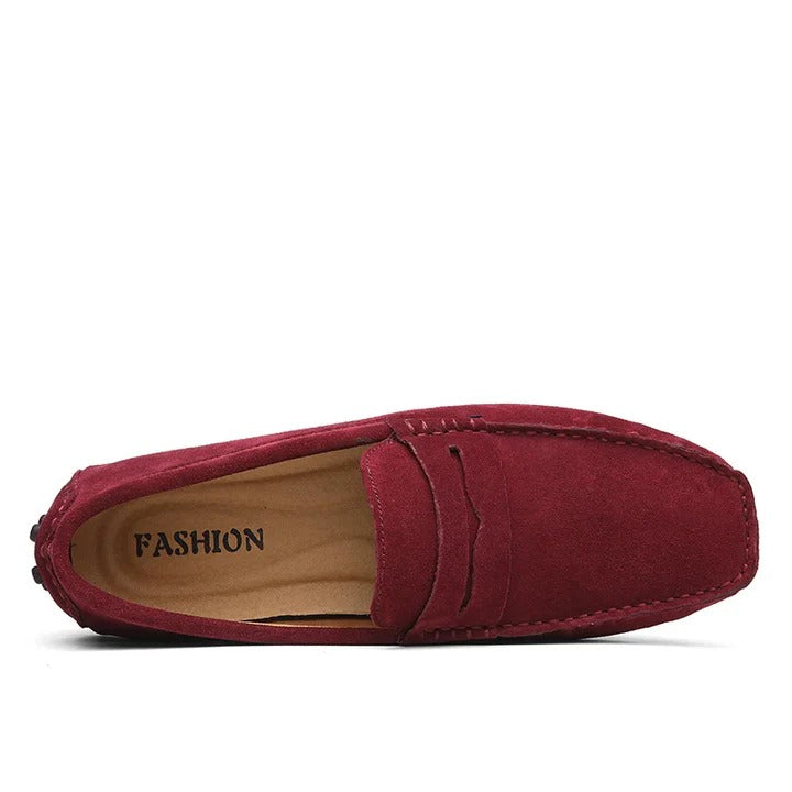 Vincent | Stitched Suede Slip-On Loafers