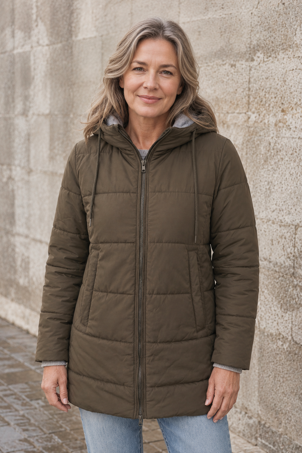 Insulated Hooded Puffer Jacket closed